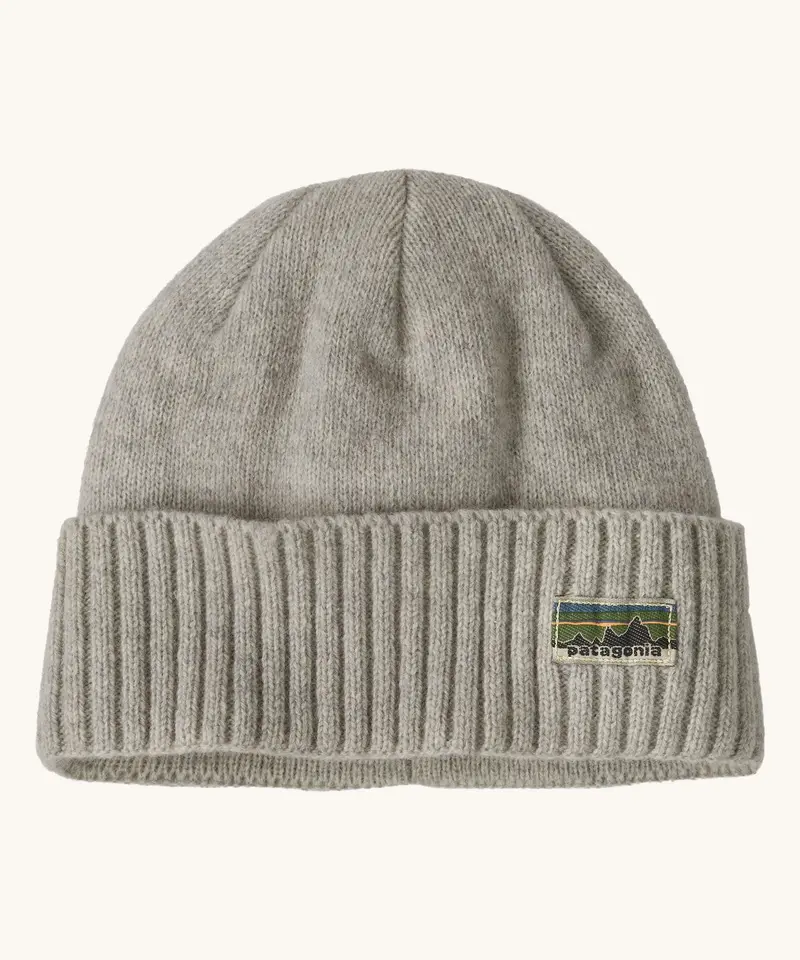 Patagonia Adult Brodeo Beanie Hat - Crisp Grey / Og Label 1