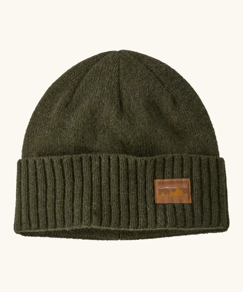 Patagonia Adult Brodeo Beanie Hat - Needle Green / Skyline 1