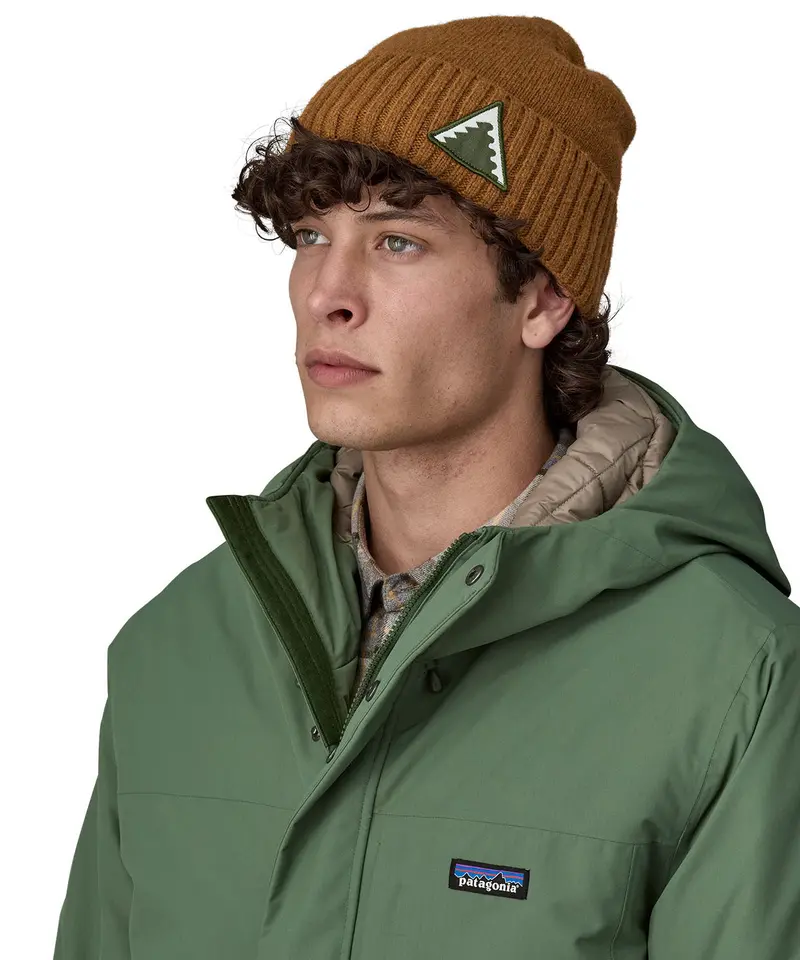 Patagonia Adult Brodeo Beanie Hat - Shelter Brown / Dawn Tracks 2