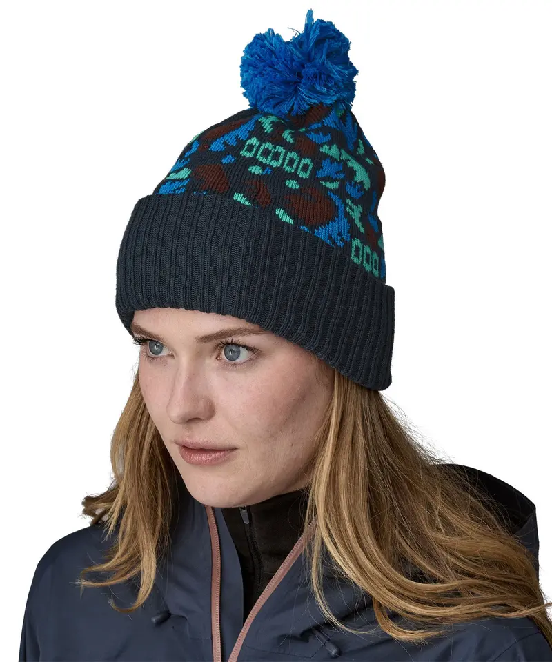 Patagonia Adult Powder Town Beanie - Across Oceans / Smolder Blue 2