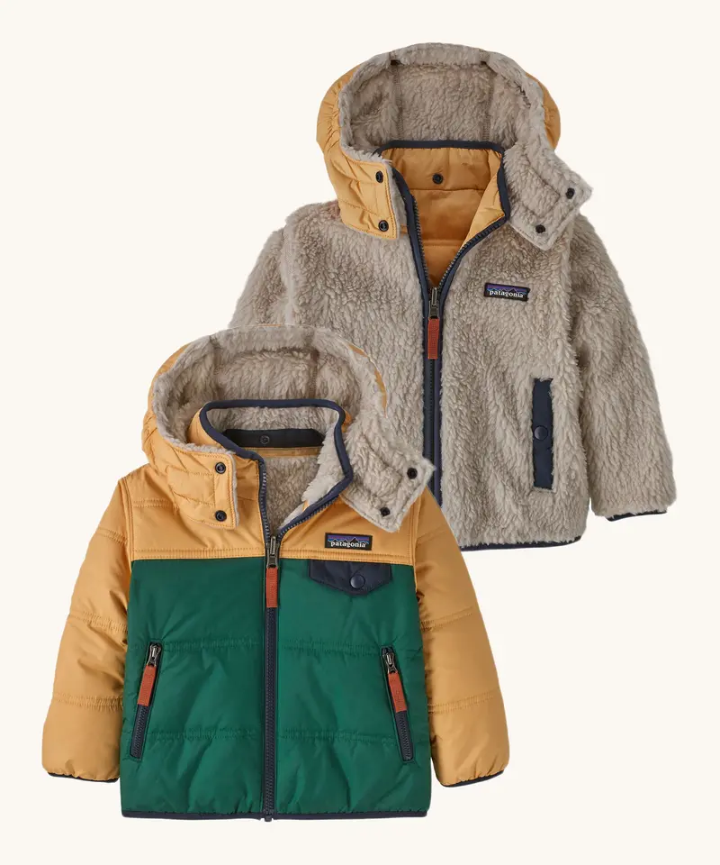 Patagonia Baby Reversible Tribbles Hoody - Conifer Green 1