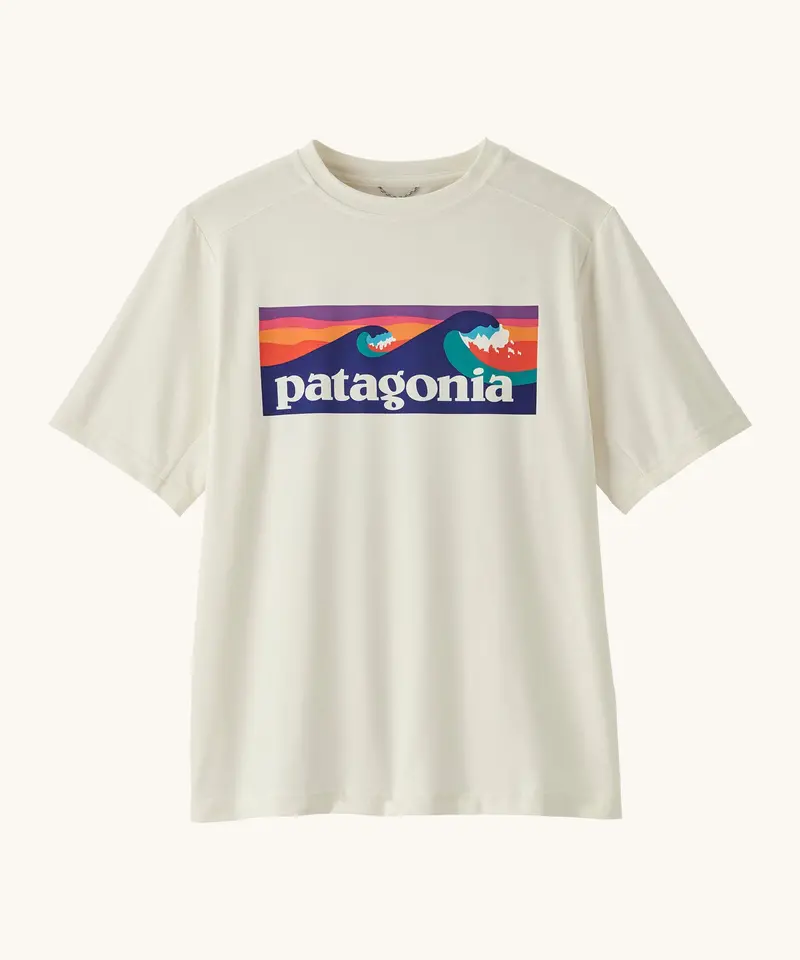 Patagonia Kids' Capilene® Silkweight T-Shirt - Boardshort / White 1