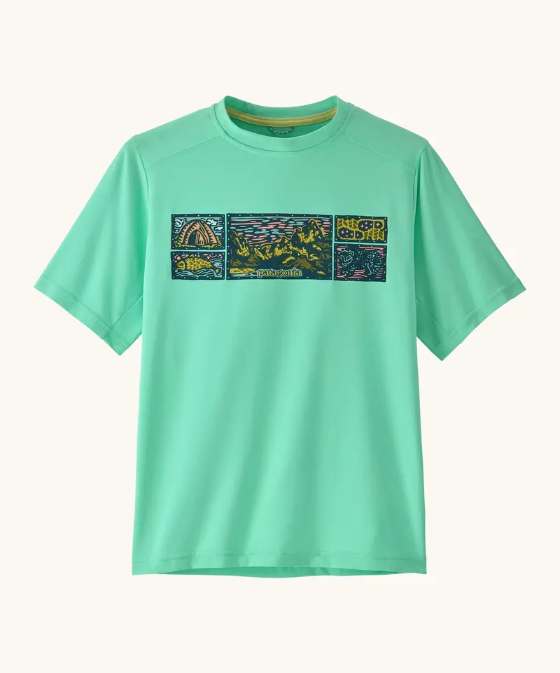 Patagonia Kids' Capilene® Silkweight T-Shirt - Camp / Early Teal 1