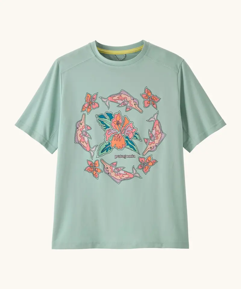 Patagonia Kids' Capilene® Silkweight T-Shirt - Riverbloom / Thin Ice 1
