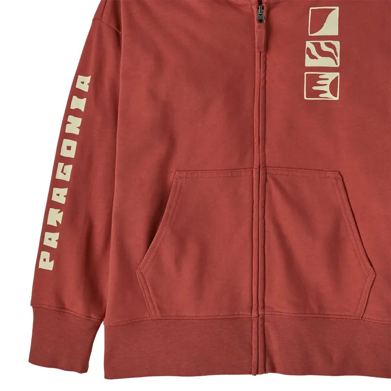 Patagonia Kids Full-Zip Hoody Sweatshirt - Mother Rays / Potters Red 3