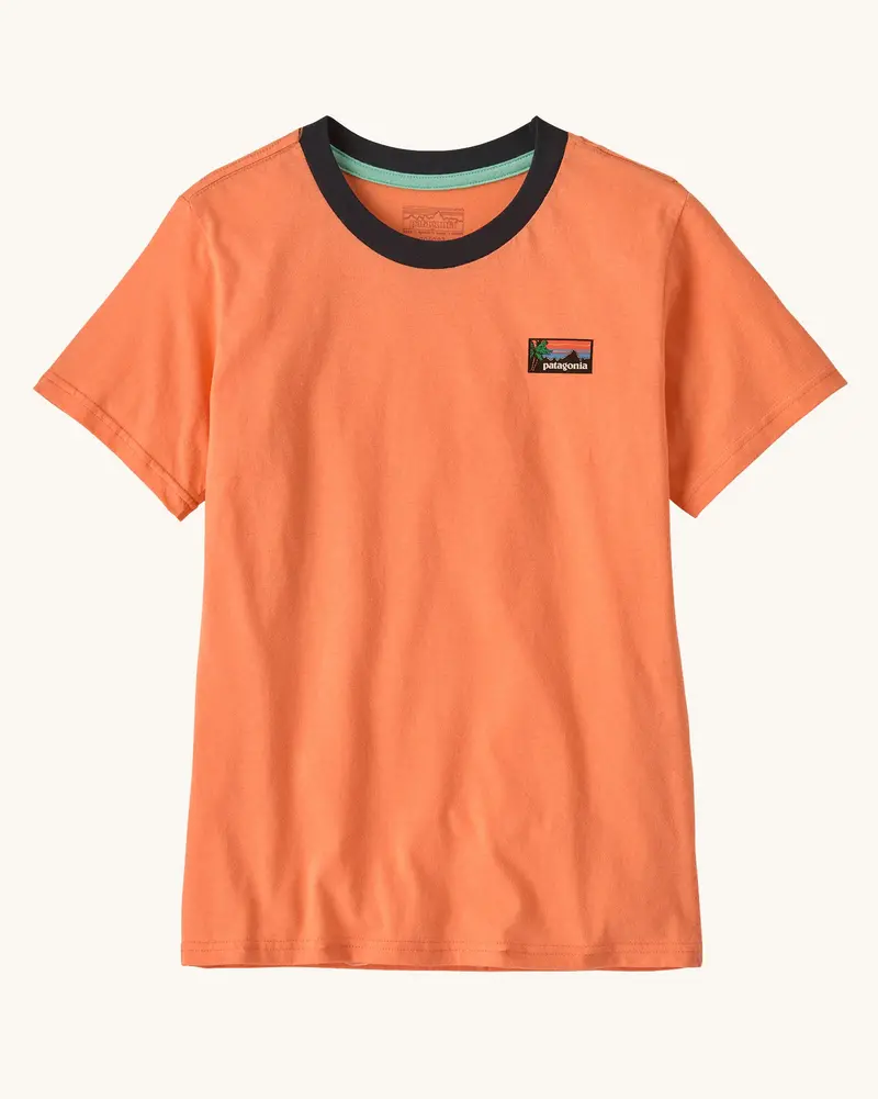 Patagonia Kids Graphic T-Shirt - Tidal Threads / Peach Sherbet 1