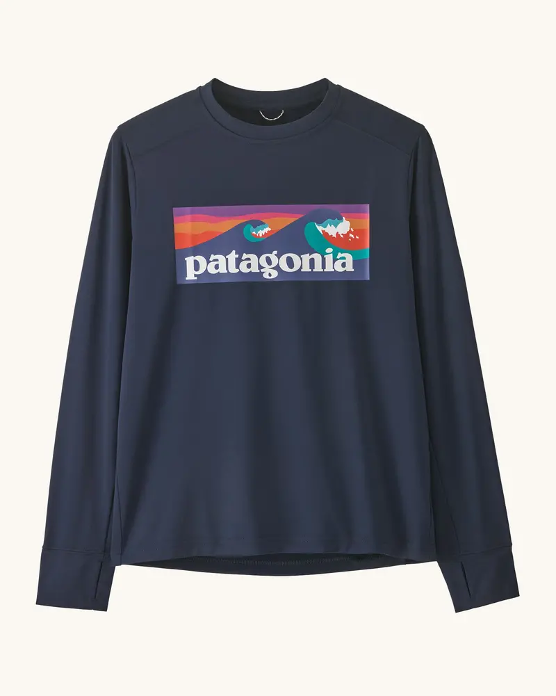 Patagonia Kids' Long-Sleeve Capilene® T-Shirt - Boardshort / Navy 1