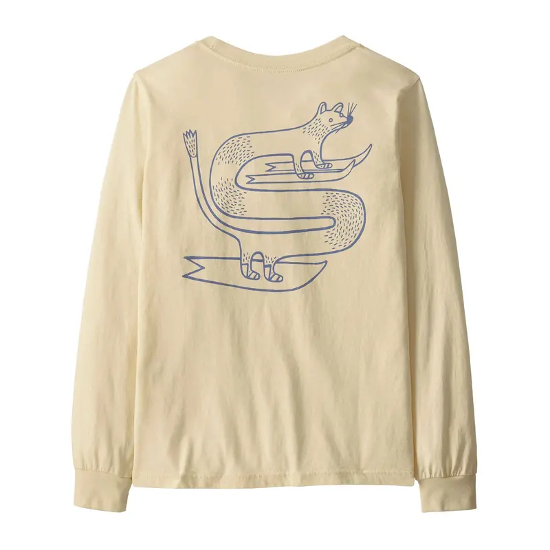 Patagonia Kids Long Sleeve Graphic Top - Skisel / Undyed Natural 1