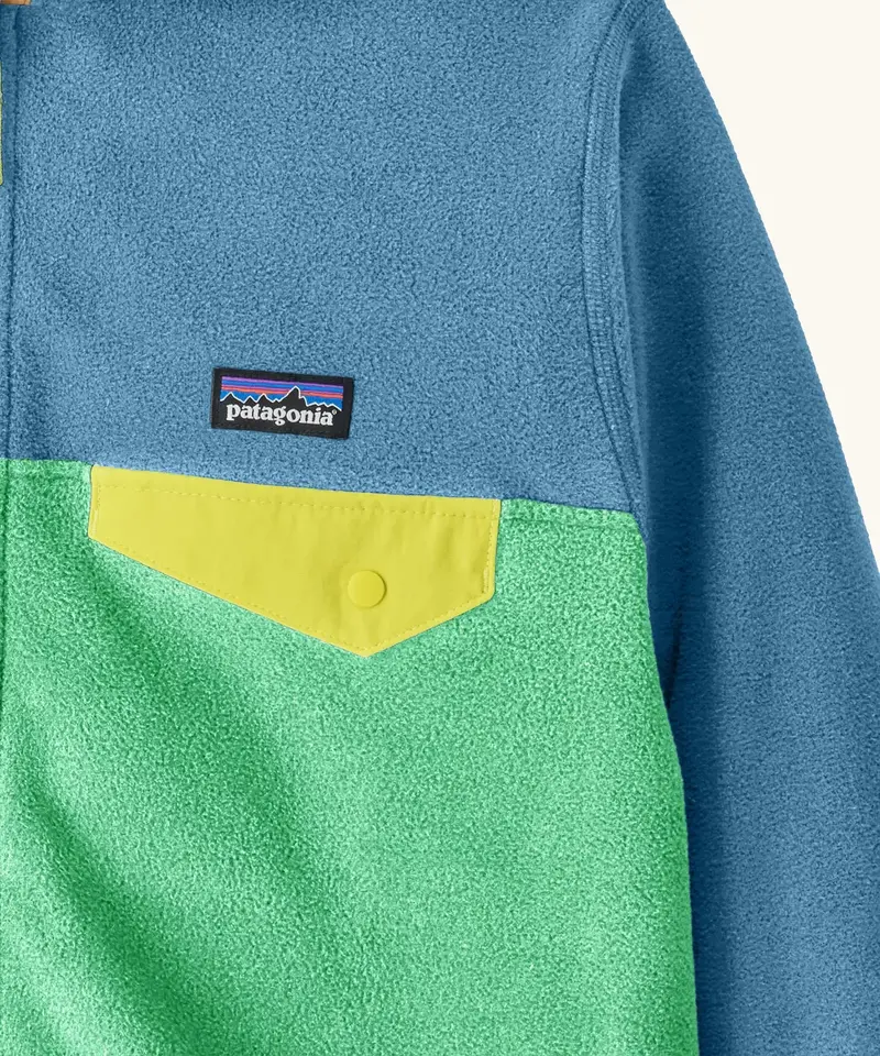 Patagonia Kids' Micro D™ Snap-T® Fleece Jacket - Early Teal / Shore Blue 3