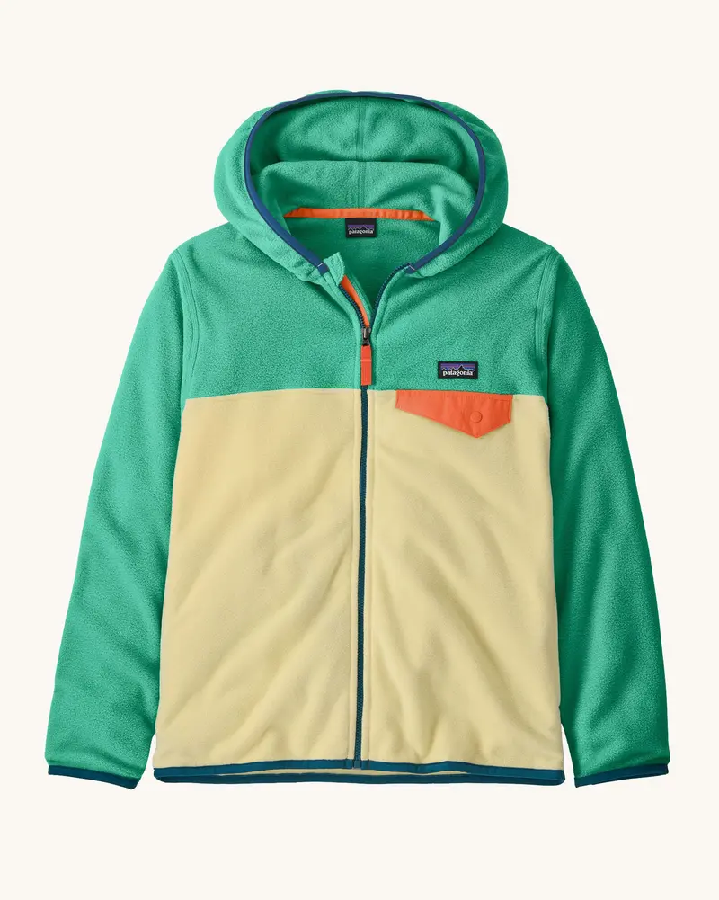 Patagonia Kids' Micro D™ Snap-T® Fleece Jacket - Yellow / Aqua Stone 1