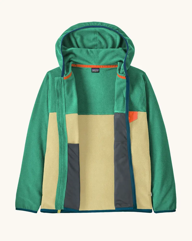 Patagonia Kids' Micro D™ Snap-T® Fleece Jacket - Yellow / Aqua Stone 3