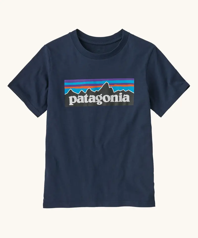 Patagonia Kids P-6 Logo T-Shirt - New Navy 1