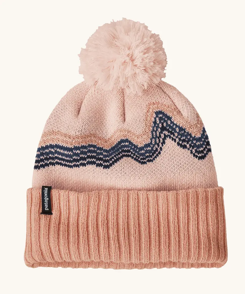 Patagonia Kids  Powder Town Beanie Mallow Pink 1