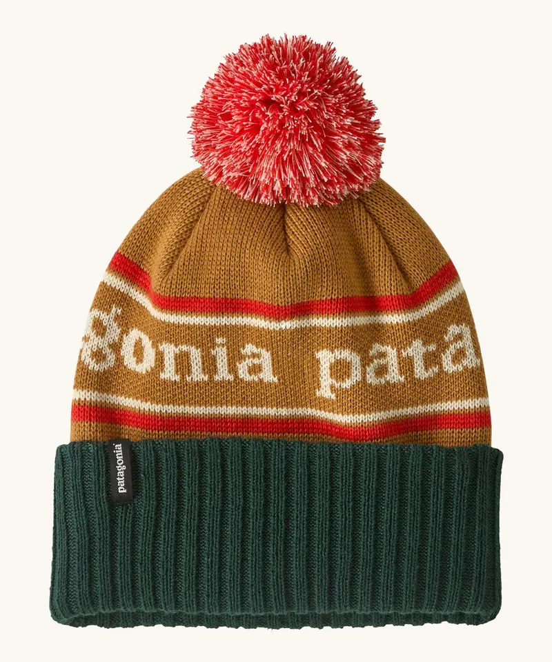 Patagonia Kids  Powder Town Beanie - Park Stripe / Talon Gold 1
