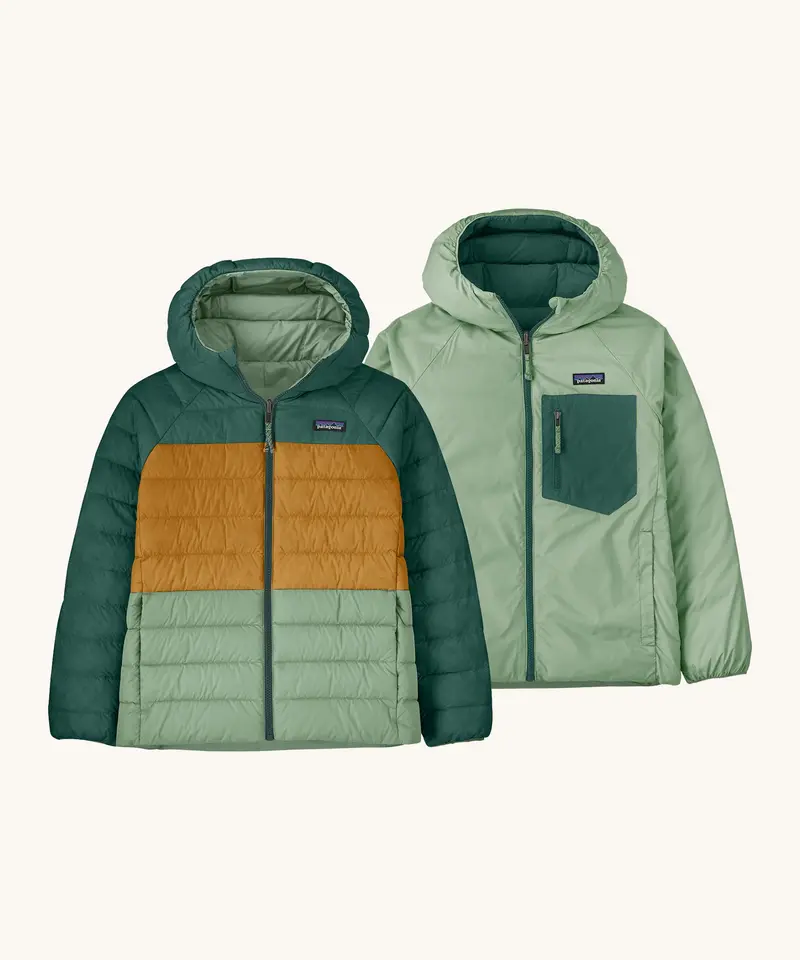 Patagonia Kids Reversible Down Hoody - Ellwood Green 1