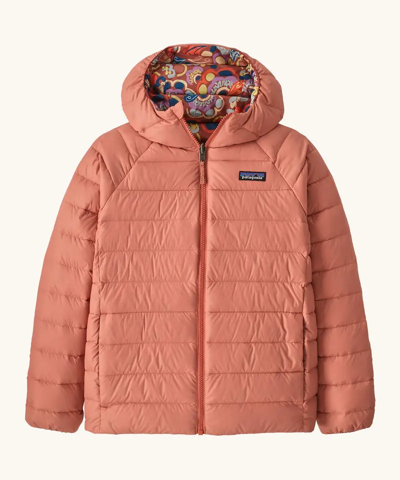 Patagonia Kids Reversible Down Hoody - River River / Potters Red 2