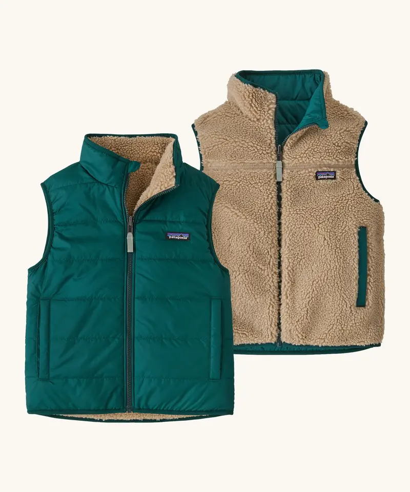 Patagonia Kids Reversible Ready Freddy Vest - Cascade Green (Hide Tag On) 1
