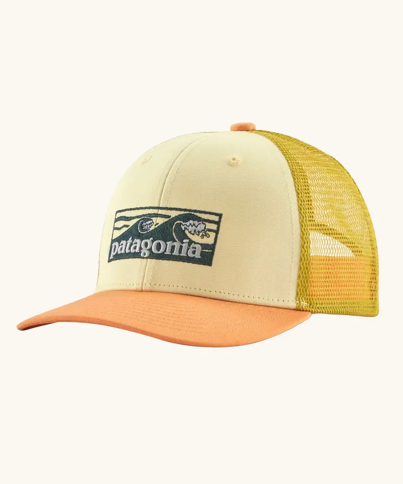 Patagonia Kids Trucker Hat - Boardshort Logo Tones / Buttercup Yellow 1