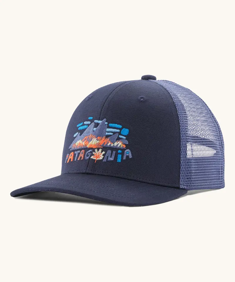 Patagonia Kids Trucker Hat - Fitz Roy Foliage / New Navy 1