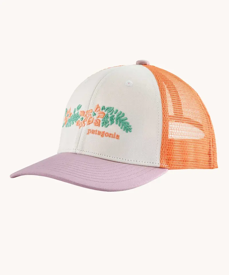 Patagonia Kid's Trucker Hat - Friend Lei / White 1