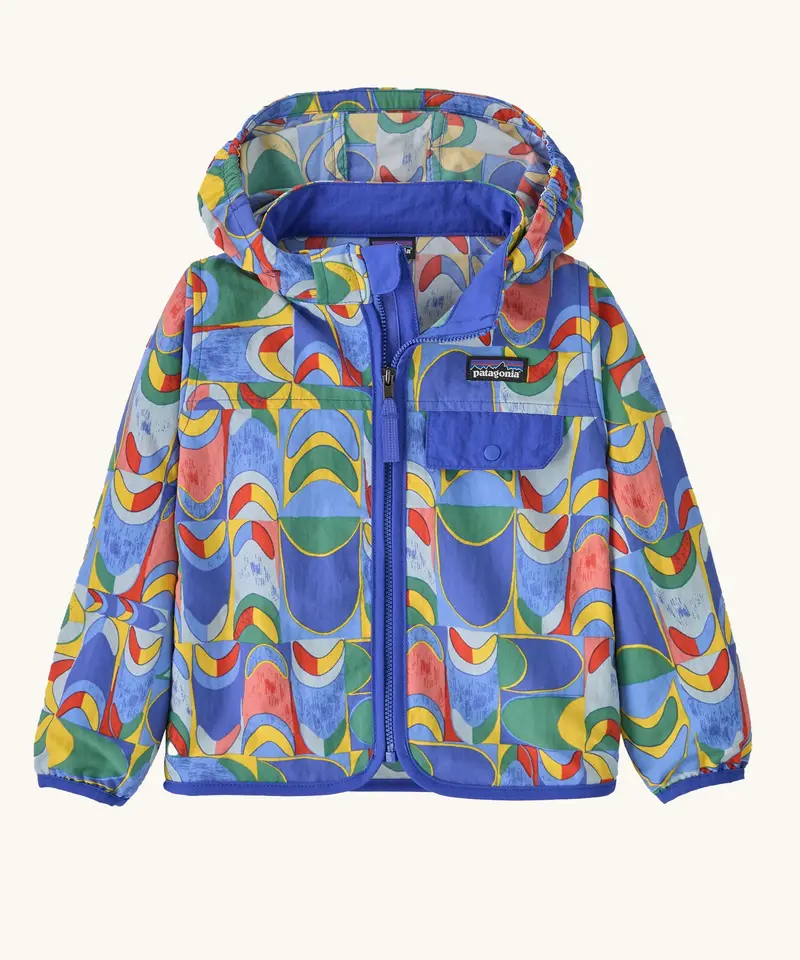Patagonia Little Kids Baggies Jacket - Swallowtail Geo / Eddy Blue 1