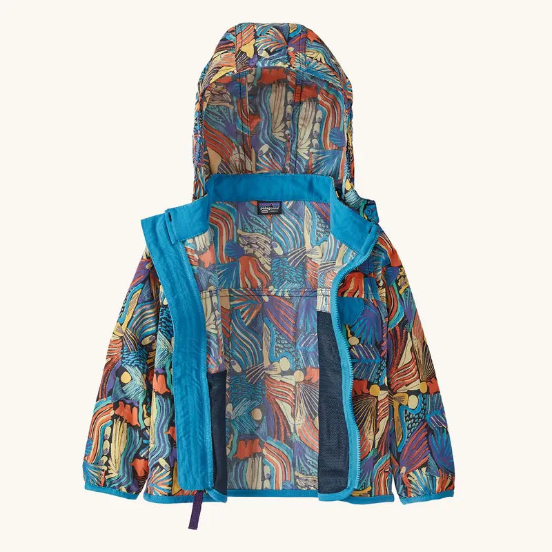 Patagonia Little Kids Baggies Jacket - Swallowtail Geo / Eddy Blue 2