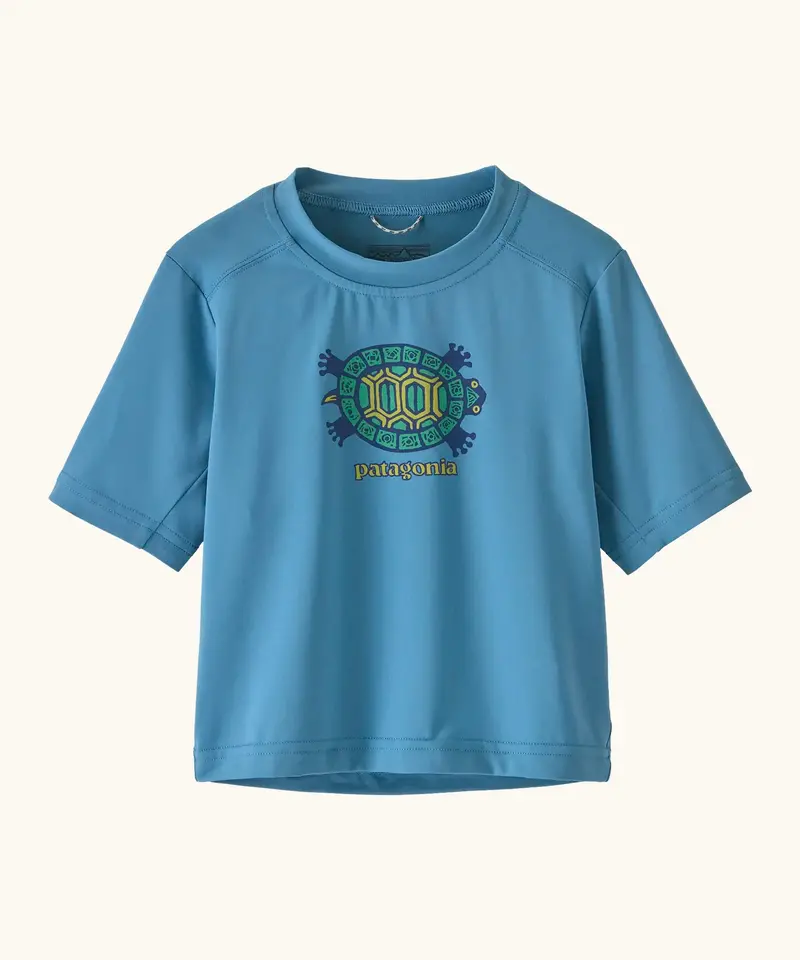 Patagonia Little Kids Capilene® Silkweight T-Shirt - Island Turtle Blue 1