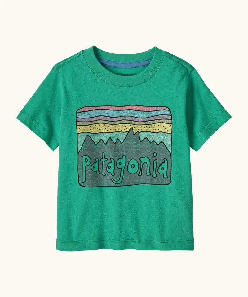 Patagonia Little Kids Fitz Roy Skies T-Shirt - Aqua Stone 1