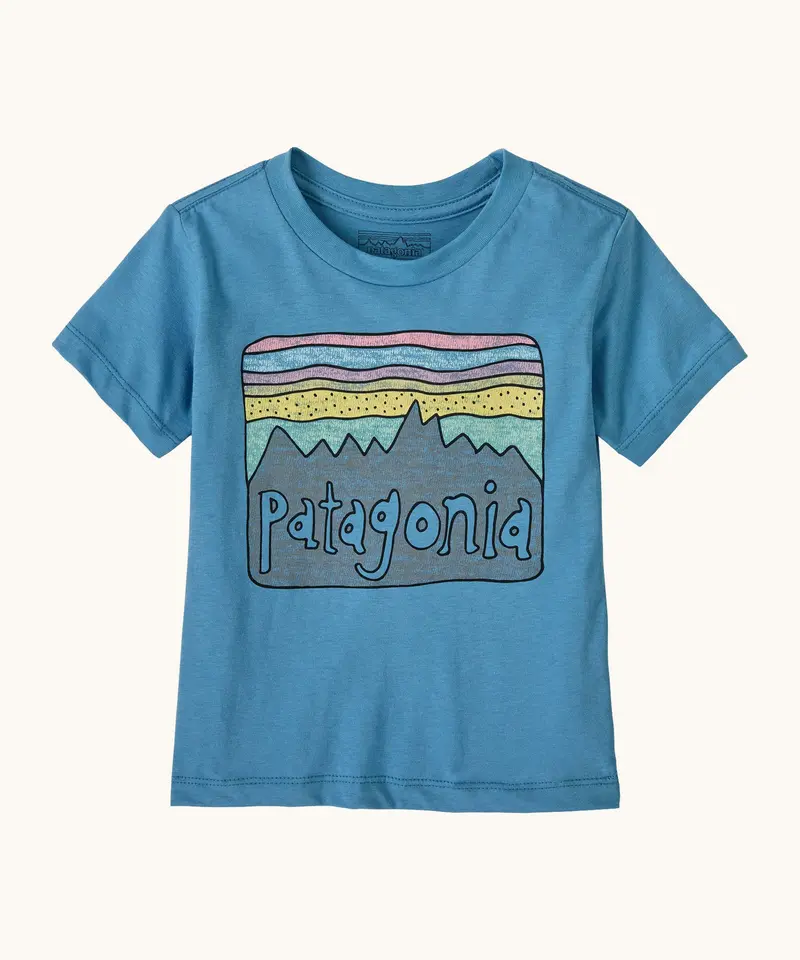 Patagonia Little Kids Fitz Roy Skies T-Shirt - Shore Blue 1