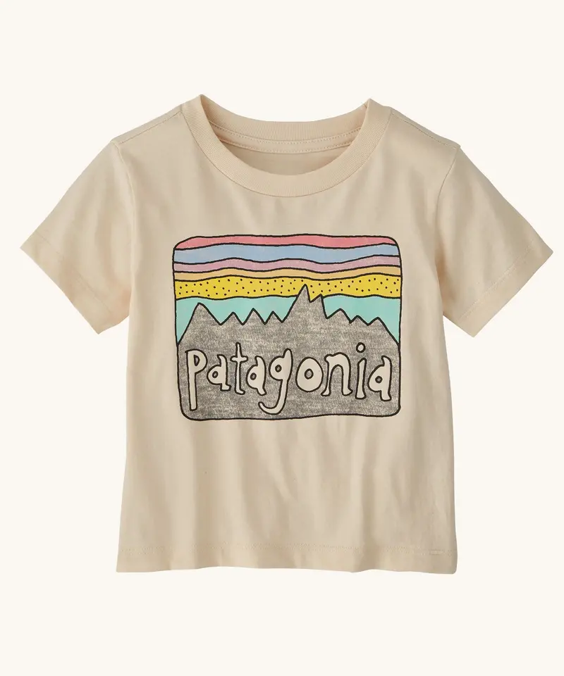 Patagonia Little Kids Fitz Roy Skies T-Shirt - Undyed Natural 1