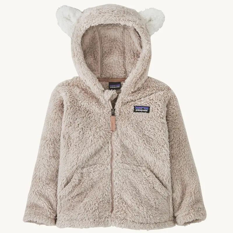 Patagonia Little Kids Furry Friends Fleece Hoody - Shroom Taupe 1