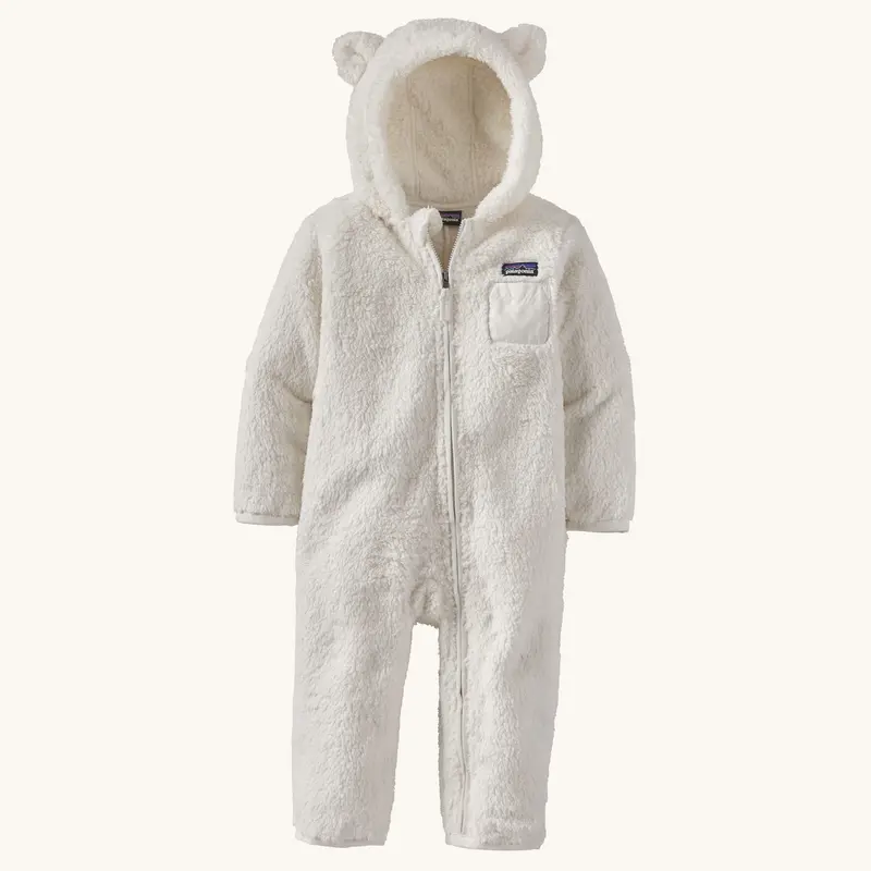 Patagonia Little Kids Furry Friends One-Piece Bunting - Birch White 1