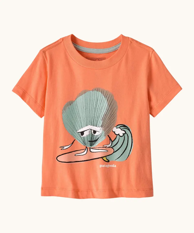 Patagonia Little Kids Graphic T-Shirt - Surf Shelly / Peach Sherbet 1