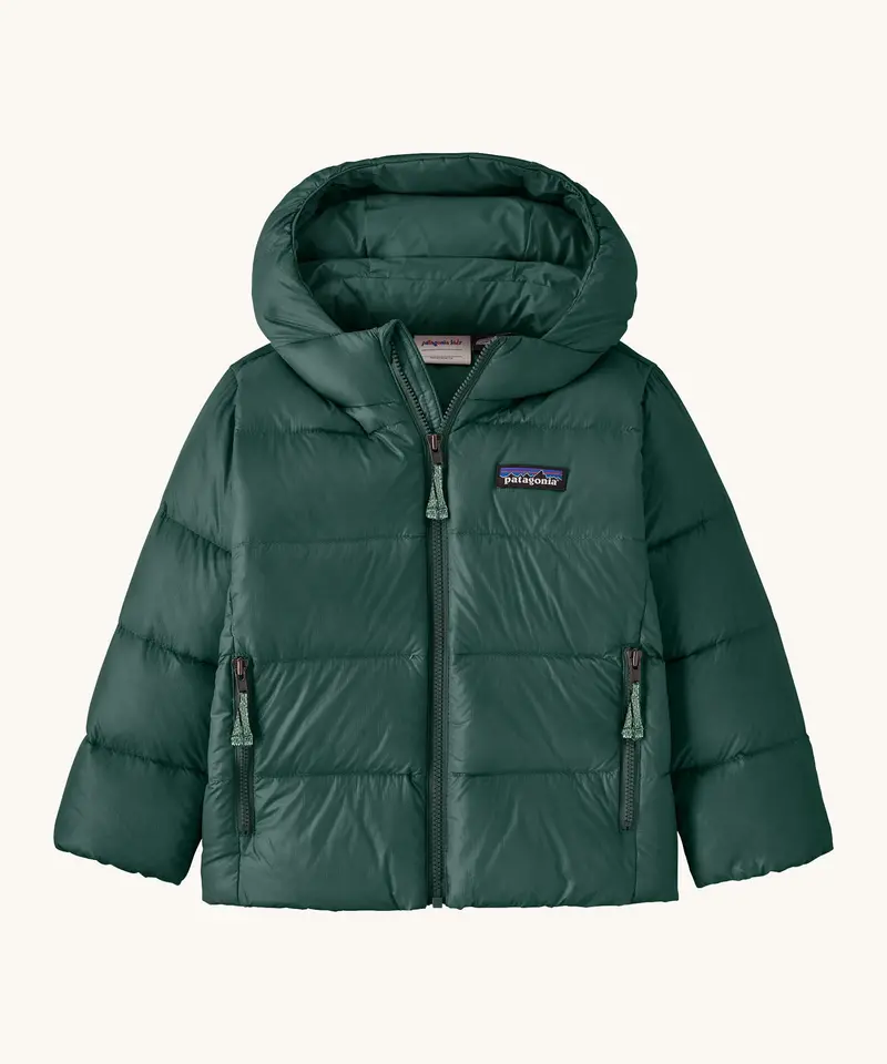 Patagonia Little Kids Hi-Loft Down Sweater Hoody Jacket - Cascade Green 1