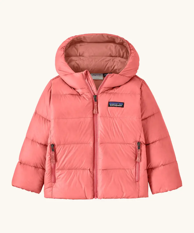 Patagonia Little Kids Hi-Loft Down Sweater Hoody Jacket - Sparkle Pink 1