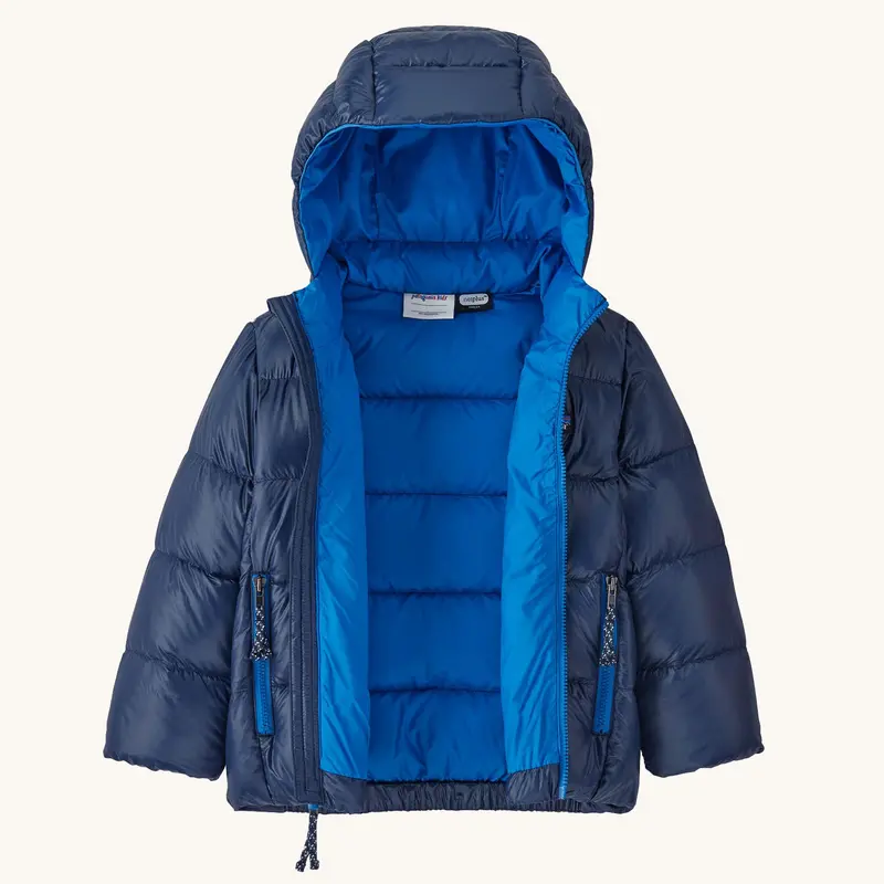 Patagonia Little Kids Hi-Loft Down Sweater Hoody Jacket - Wavy Blue 3