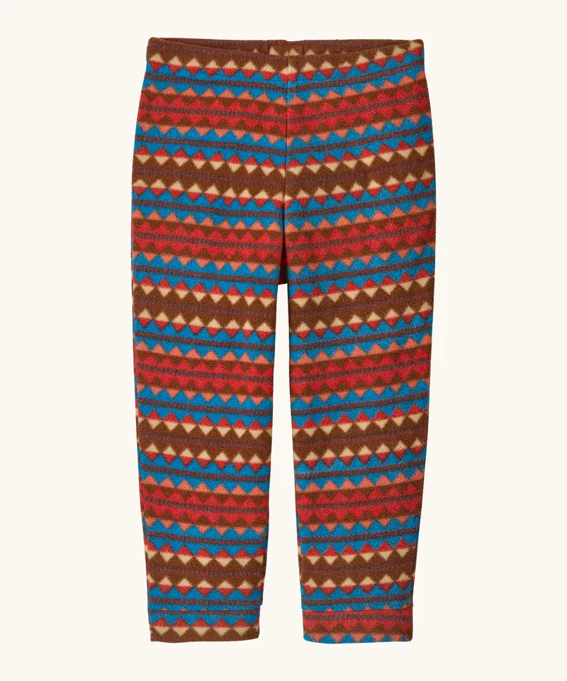 Patagonia Little Kids Micro D Bottoms - Diamond Stripe / Sizzle Red 1