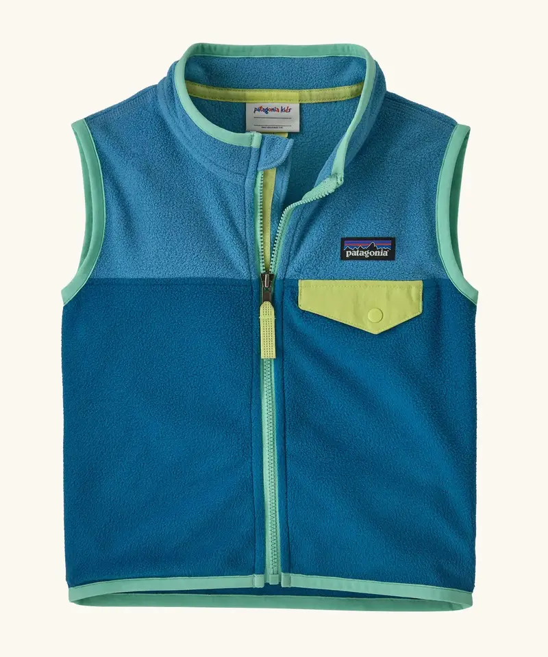 Patagonia Little Kids Micro D™ Snap-T® Fleece Vest - Aquatic Blue 1
