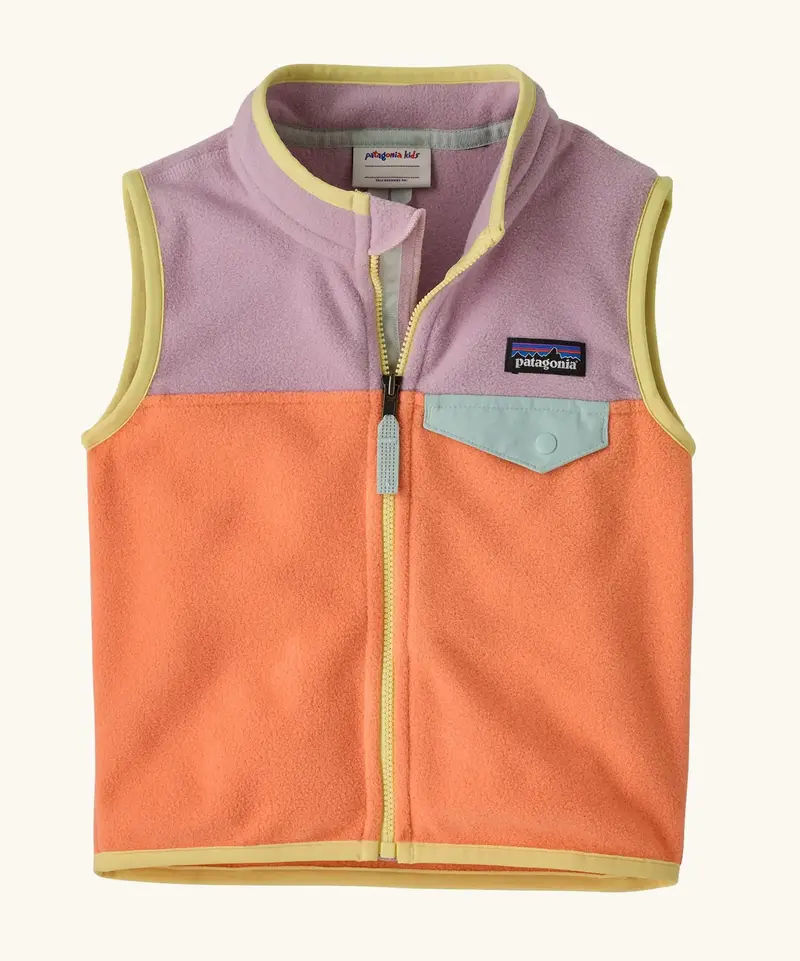 Patagonia Little Kids Micro D™ Snap-T® Fleece Vest - Peach Sherbet 1