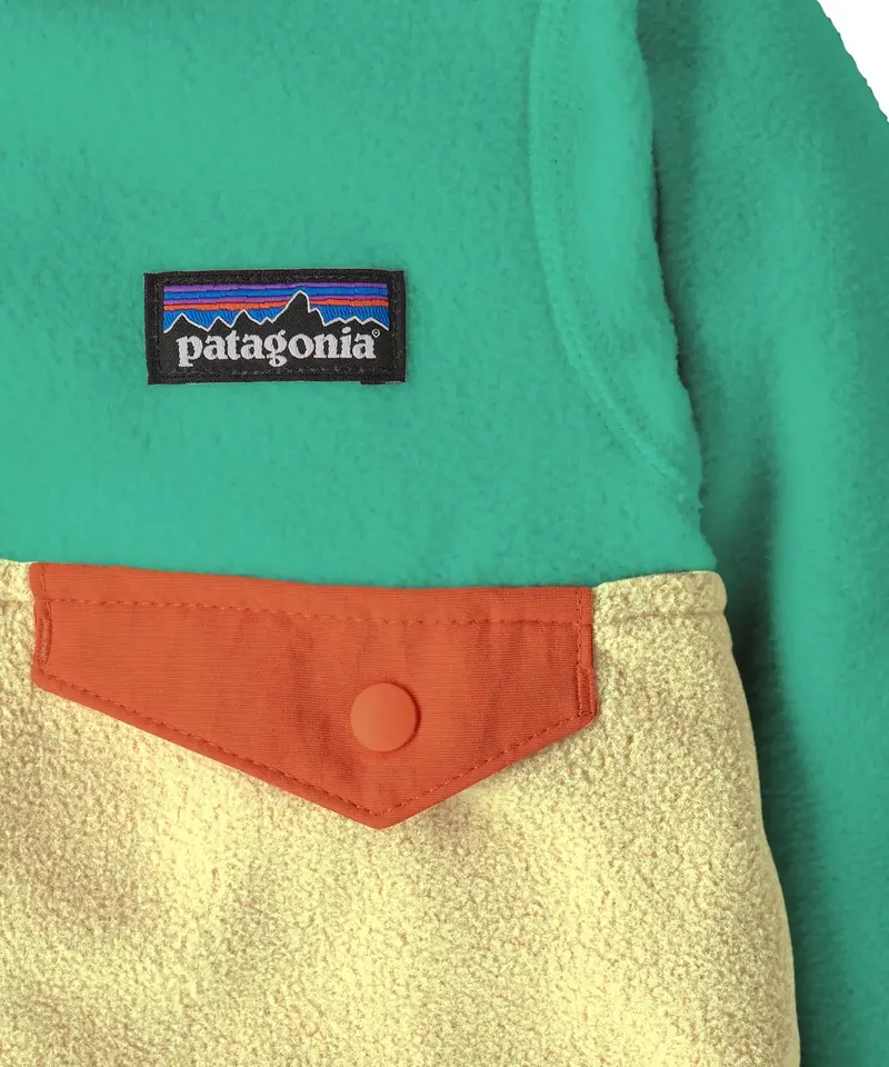 Patagonia Little Kids Micro D™ Snap-T® Jacket - Buttercup Yellow / Aqua Stone 2