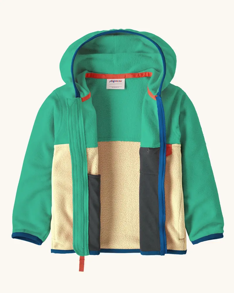 Patagonia Little Kids Micro D™ Snap-T® Jacket - Buttercup Yellow / Aqua Stone 3