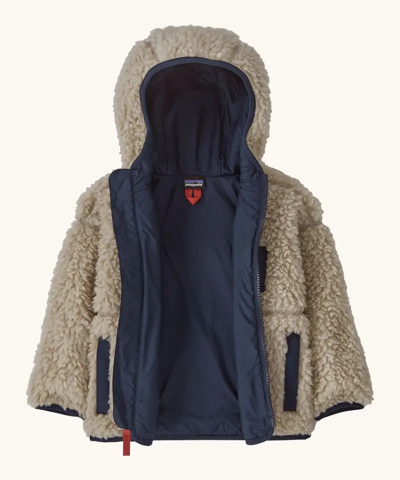 Patagonia Little Kids Retro-X Hoody - Natural / Mallow Pink 2