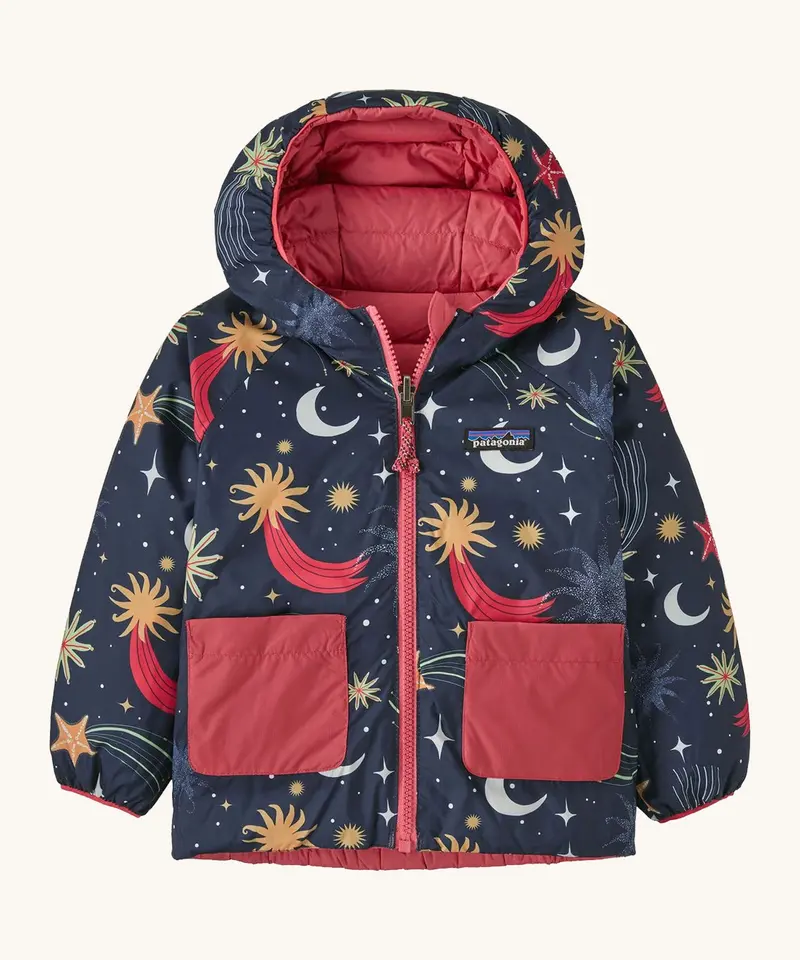 Patagonia Little Kids Reversible Down Sweater Hoody - New Navy 1