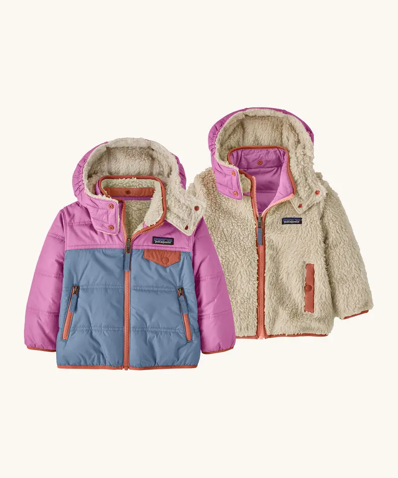 Patagonia Little Kids Reversible Tribbles Hoody - Barnacle Blue 1