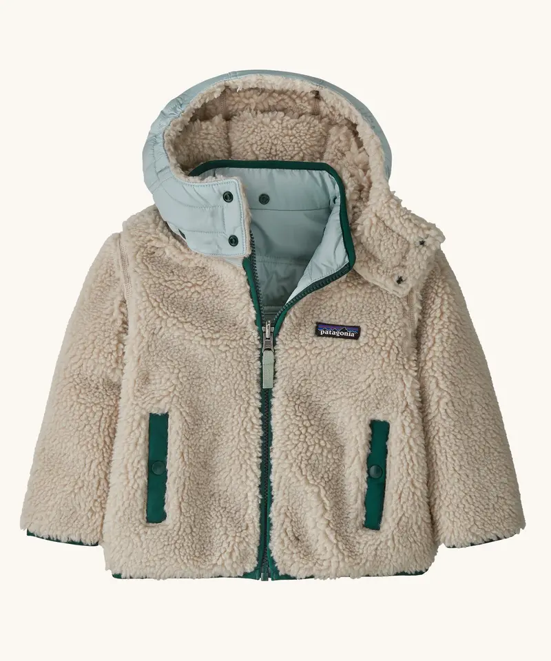 Patagonia Little Kids Reversible Tribbles Hoody - Ellwood Green 3