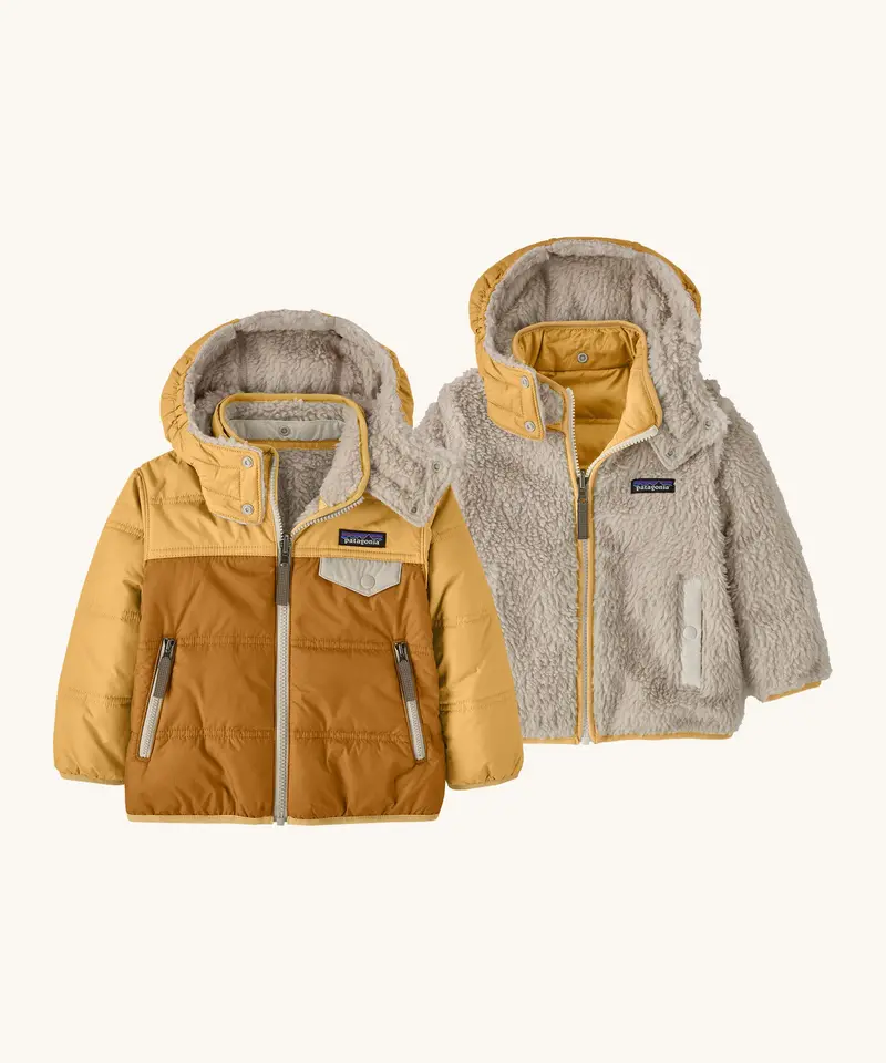 Patagonia Little Kids Reversible Tribbles Hoody - Talon Gold 1