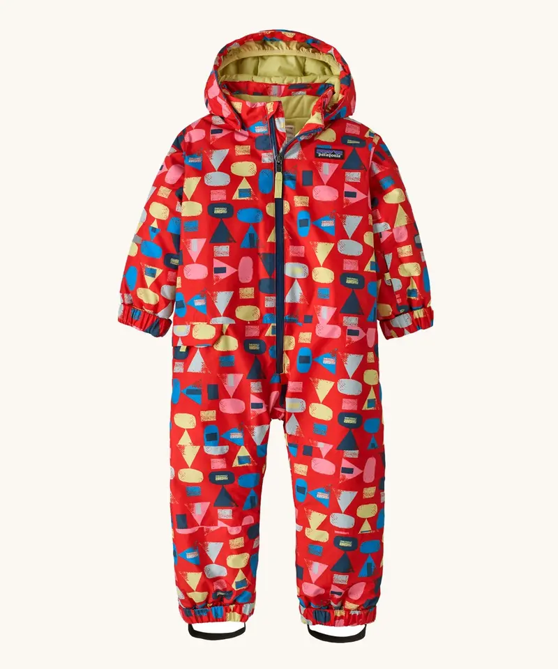 Patagonia Little Kids Snow Pile One-Piece - Forest Being / Sizzle Red 1