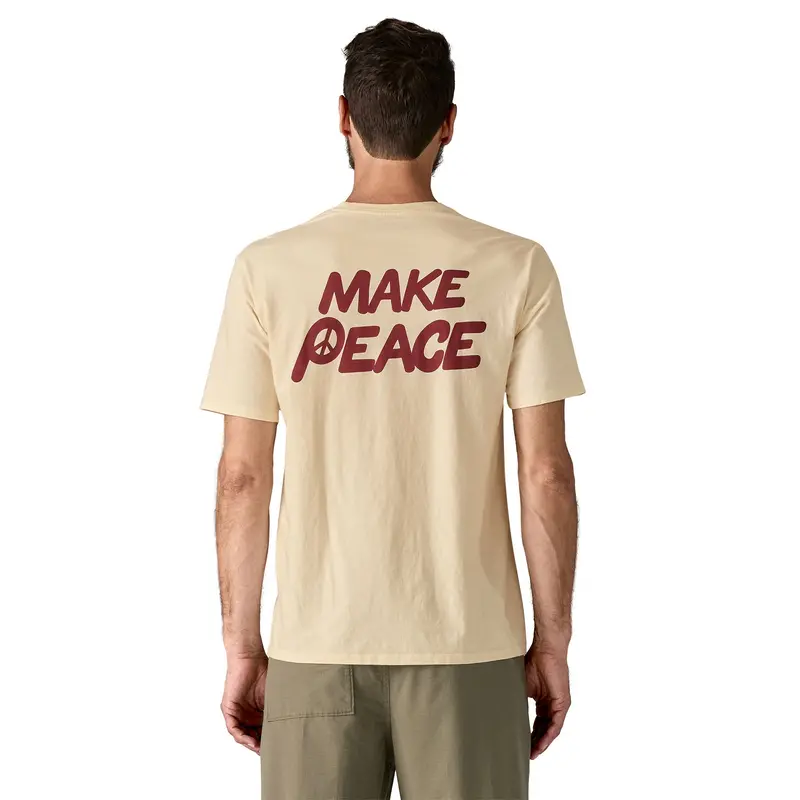 Patagonia Men's Balance Organic T-Shirt - Peace Seeds / Undyed Natural 3