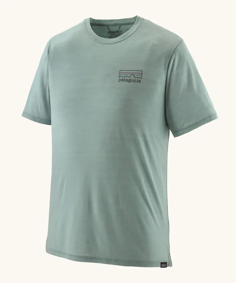Patagonia Men's Capilene Cool Merino Graphic T-Shirt - Fitz Roy Strata / Thermal Blue 1