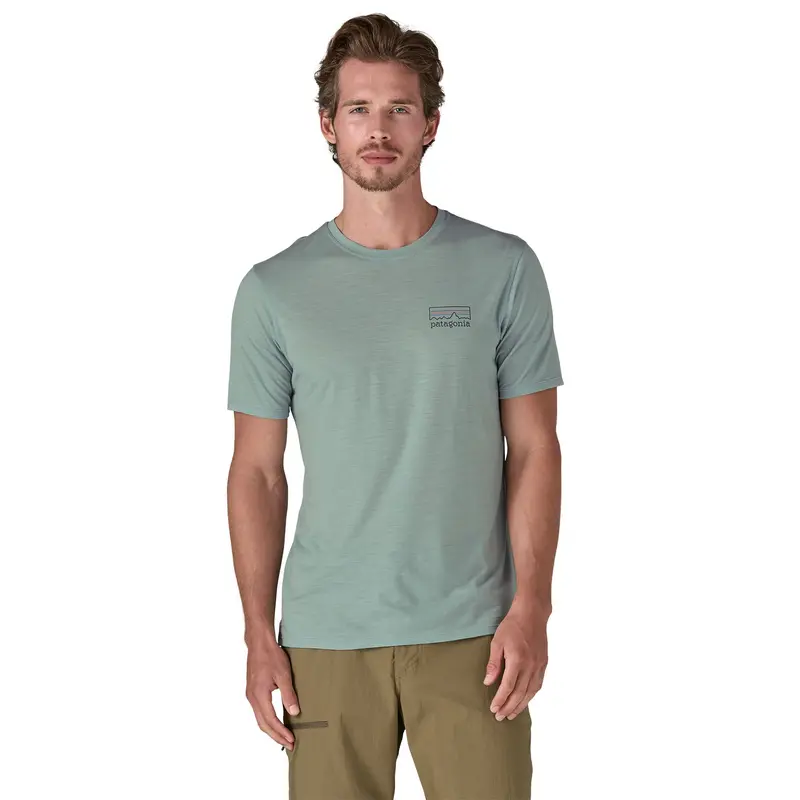 Patagonia Men's Capilene Cool Merino Graphic T-Shirt - Fitz Roy Strata / Thermal Blue 4